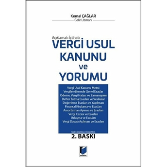 Vergi Usul Kanunu Ve Yorumu Ciltli Kemal Çağlar