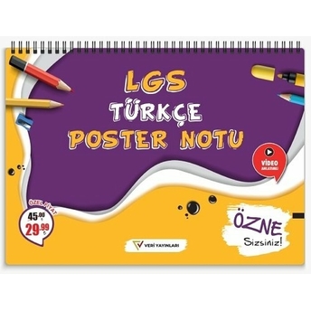 Veri Yayınları 8. Sınıf Lgs Türkçe Poster Notu Komisyon