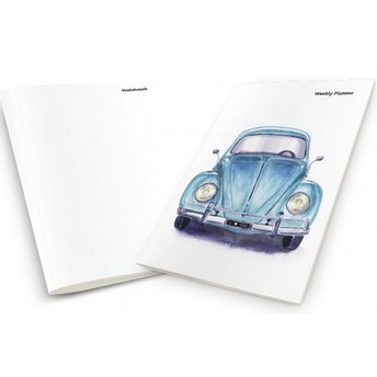 Vintage Blue Car Weekly Planner & Notebook