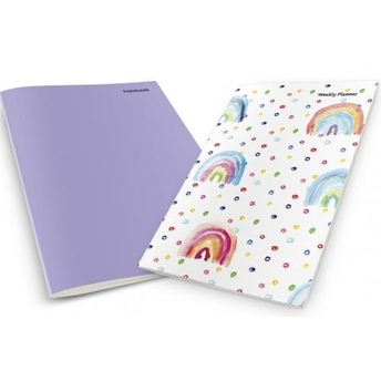 Watercolor Rainbows Weekly Planner & Notebook