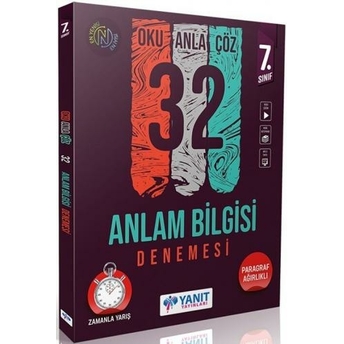 Yanıt Yayınları 7. Sınıf Anlam Bilgisi Oku Anla Çöz 32 Deneme Komisyon