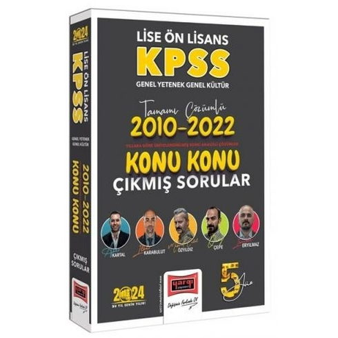 Yargı 2024 Kpss Lise Ön Lisans Genel Yetenek Genel Kültür 2010-2022 Tamamı Çözümlü Konu Konu Çıkmış Sorular