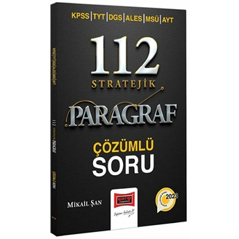 Yargı Yayınevi 2023 Kpss Tyt Dgs Ales Msü Ayt 112 Stratejik Paragraf Çözümlü Soru Bankası