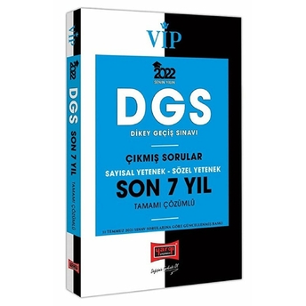 Yargı Yayınevi Dgs 2022 Vip Sayısal Yetenek Sözel Yetenek Son 7 Yıl Tamamı Çözümlü Çıkmış Sorular