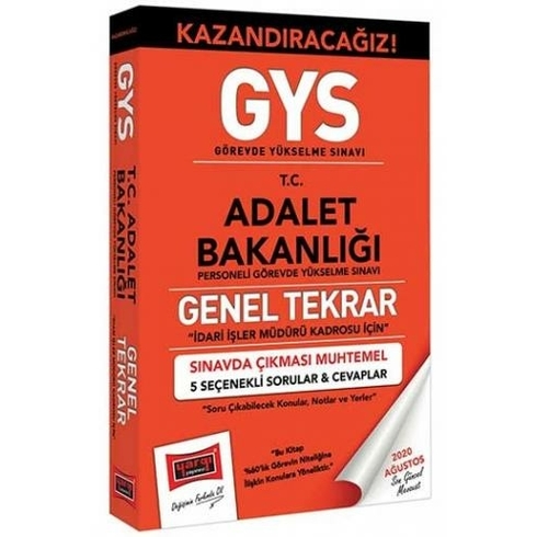 Yargı Yayınevi Gys Adalet Bakanlığı Idari Işler Müdürü Kadrosu Için Genel Tekrar Kitabı