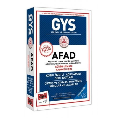 Yargı Yayınevi Gys Afad Eğitim Uzmanı Kadrosu Için Konu Özetli Çıkmış Ve Çıkması Muhtemel Sorular