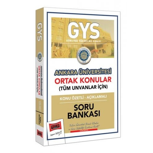 Yargı Yayınevi Gys Ankara Üniversitesi Ortak Konular Konu Özetli - Açıklamalı Soru Bankası