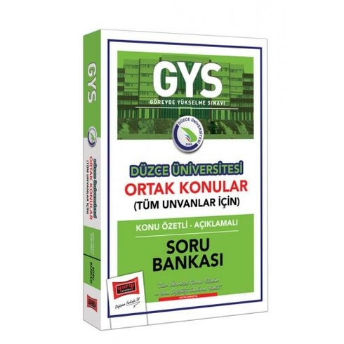 Yargı Yayınevi Gys Düzce Üniversitesi Ortak Konular Konu Özetli - Açıklamalı Soru Bankası