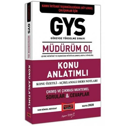 Yargı Yayınevi Gys Kamu Iktisadi Teşebbüslerinde (Kit#Lerde) Çalışanlar Için Müdürüm Ol Konu Anlatımlı - Nuray Kılınç