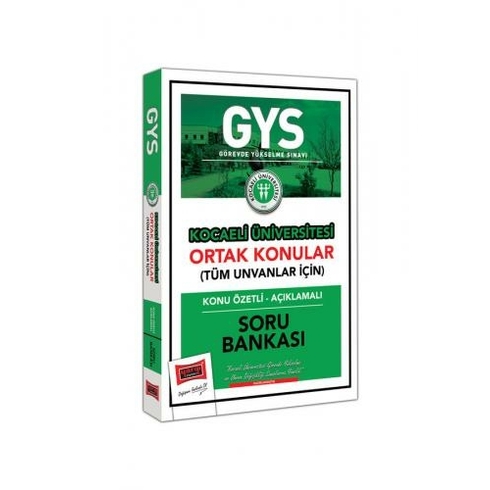 Yargı Yayınevi Gys Kocaeli Üniversitesi Ortak Konular Konu Özetli - Açıklamalı Soru Bankası