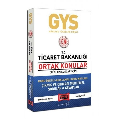 Yargı Yayınevi Gys T.c. Ticaret Bakanlığı Ortak Konular Tüm Unvanlar Için Konu Özetli Çıkmış Ve Çıkması Muhtemel Sorular