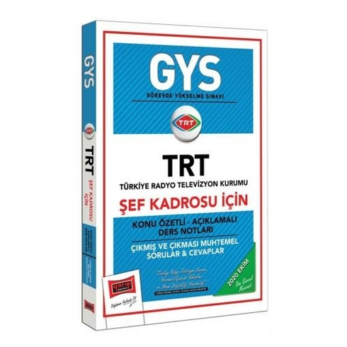 Yargı Yayınevi Gys Trt Şef Kadrosu Için Konu Özetli Çıkmış Ve Çıkması Muhtemel Sorular