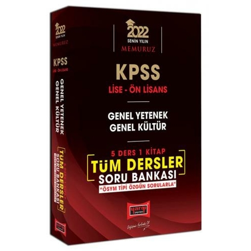 Yargı Yayınevi Kpss 2022 Lise Ön Lisans Genel Yetenek - Genel Kültür 5 Ders 1 Kitap Tüm Dersler Soru Bankası