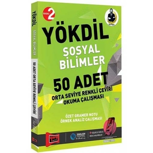 Yargı Yayınevi Yökdil Sosyal Bilimler 50 Adet Orta Seviye Renkli Çeviri Okuma Çalışması