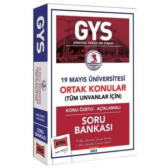 Yargı Yayınları 19 Mayıs Üniversitesi Gys Konu Özetli Açıklamalı Soru Bankası Komisyon