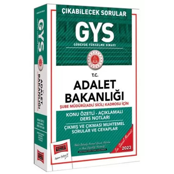 Yargı Yayınları 2023 Adalet Bakanlığı Gys Çıkabilecek Sorular Şube Müdürü (Adli Sicil) Kadrosu Için Konu Özetli Ders Notları Ve Soru Bankası Komisyon