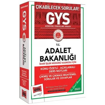 Yargı Yayınları 2023 Adalet Bakanlığı Gys Idari Işler Müdürü Kadrosu Için Konu Özetli Açıklamalı Ders Notları Çıkmış Ve Çıkması Muhtemel Sorular Ve Cevaplar Komisyon