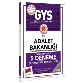 Yargı Yayınları 2023 Adalet Bakanlığı Gys Şef Merkez Kadrosu Için Tamamı Çözümlü 5 Deneme Komisyon