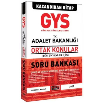 Yargı Yayınları 2023 Adalet Bakanlığı Gys Tüm Unvanlar Için Ortak Konular Soru Bankası Komisyon