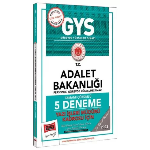 Yargı Yayınları 2023 Adalet Bakanlığı Gys Yazı Işleri Müdürü Kadrosu Için Tamamı Çözümlü 5 Deneme Komisyon