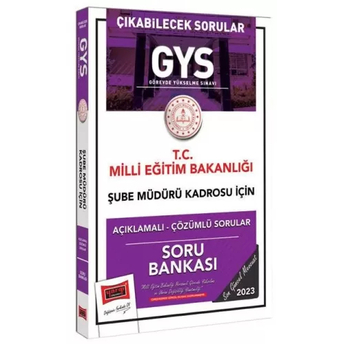 Yargı Yayınları 2023 Milli Eğitim Bakanlığı Çıkabilecek Sorular Gys Şube Müdürü Kadrosu Için Açıklamalı Çözümlü Soru Bankası Komisyon