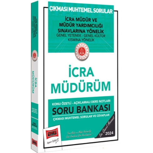 Yargı Yayınları 2024 Adalet Bakanlığı Icra Müdür Ve Müdür Yardımcılığı Sınavlarına Yönelik Icra Müdürüm Soru Bankası Komisyon