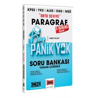 Yargı Yayınları 2024 Kpss Yks Msü Bay Panik Yok Paragraf Orta Seviye Tamamı Çözümlü Soru Bankası Yamin Yalçın