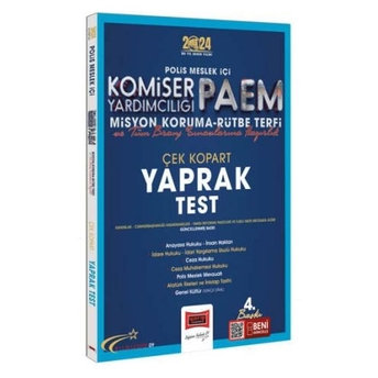 Yargı Yayınları 2024 Polis Meslek Içi Paem Komiser Yardımcılığı Misyon Koruma Rütbe Terfi Ve Tüm Branş Sınavlarına Hazırlık Yıldız Serisi Çek Kopart Yaprak Test Komisyon