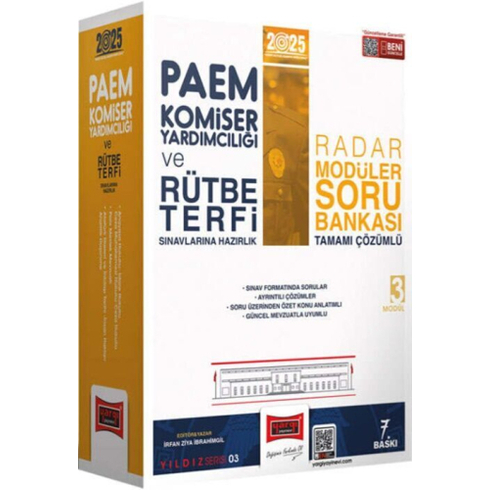 Yargı Yayınları 2025 Paem Komiser Yardımcılığı Ve Rütbe Terfi Sınavlarına Hazırlık Radar Serisi Tamamı Çözümlü Modüler Soru Bankası Seti Komisyon