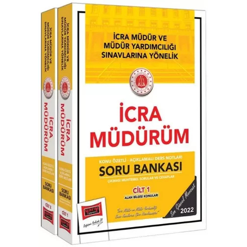 Yargı Yayınları Adalet Bakanlığı Icra Müdür Ve Müdür Yardımcılığı Sınavlarına Yönelik Konu Özetli Açıklamalı Notları Ve Soru Bankası 2 Cilt Komisyon