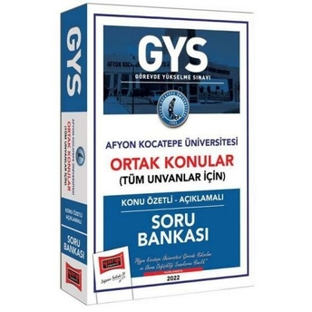 Yargı Yayınları Afyon Kocatepe Üniversitesi Gys Konu Özetli Açıklamalı Soru Bankası Komisyon