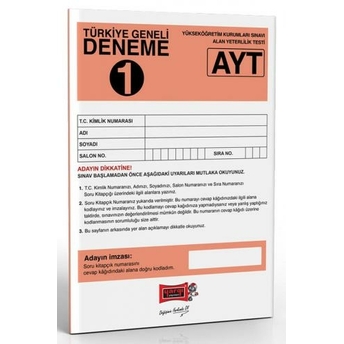 Yargı Yayınları Ayt Türkiye Geneli Deneme 1 Komisyon