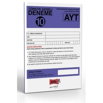 Yargı Yayınları Ayt Türkiye Geneli Deneme Sınavı - 10 Komisyon