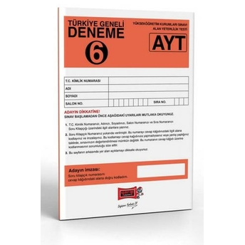 Yargı Yayınları Ayt Türkiye Geneli Deneme Sınavı - 6 Komisyon