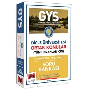 Yargı Yayınları Dicle Üniversitesi Gys Konu Özetli Açıklamalı Soru Bankası Komisyon