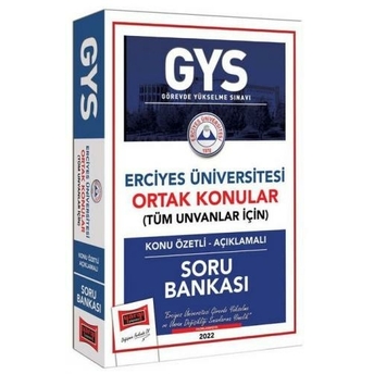 Yargı Yayınları Erciyes Üniversitesi Gys Konu Özetli Açıklamalı Soru Bankası Komisyon