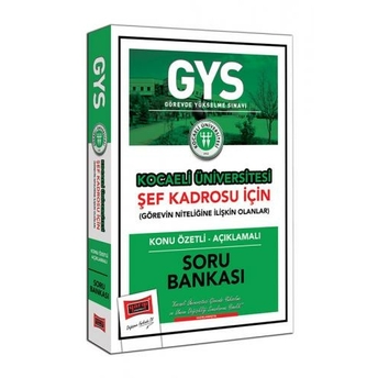 Yargı Yayınları Gys Kocaeli Üniversitesi Şef Kadrosu Için Konu Özetli Açıklamalı Soru Bankası Komisyon