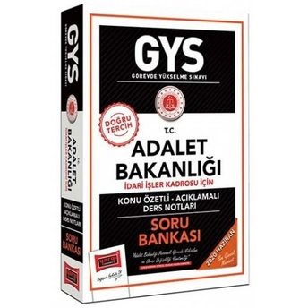 Yargı Yayınları Gys T.c. Adalet Bakanlığı Idari Işler Kadrosu Için Konu Özetli Soru Bankası Komisyon