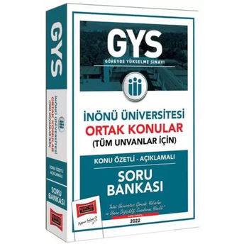 Yargı Yayınları Inönü Üniversitesi Gys Konu Özetli Açıklamalı Soru Bankası Komisyon