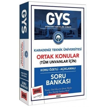 Yargı Yayınları Karadeniz Teknik Üniversitesi Gys Konu Özetli Açıklamalı Soru Bankası Komisyon