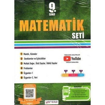 Yarıçap Yayınları 9. Sınıf Matematik Seti Komisyon