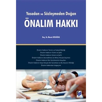 Yasadan Ve Sözleşmeden Doğan Önalım Hakkı