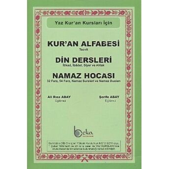 Yaz Kur'an Kursları Için Kur'an Alfabesi - Din Dersleri - Namaz Hocası Şerife Abay