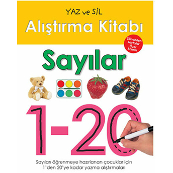 Yaz Sil - Alıştırma Kitabı Sayılar 1-20   (Silinebilen Sayfalar- Özel Kalem )-Kolektif