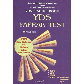 Yds Yaprak Test Yavuz Çelik