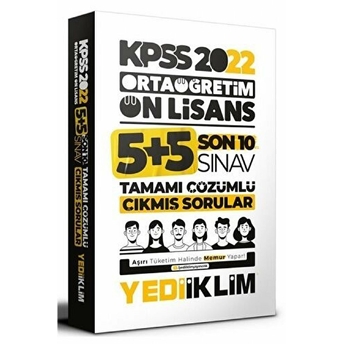 Yediiklim 2022 Kpss Ortaöğretim Ön Lisans Gy-Gk Son 10 Sınav (Iadesiz)