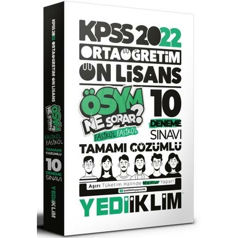 Yediiklim 2022 Kpss Ortaöğretim Ön Lisans Gy-Gk Tamamı Çözümlü 10 Fasikül Deneme Sınavı (Iadesiz)