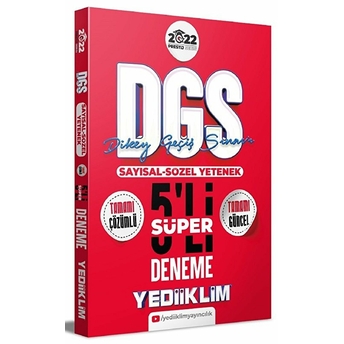 Yediiklim 2022 Prestij Serisi Dgs Tamamı Çözümlü Süper 5 Deneme (Iadesiz)