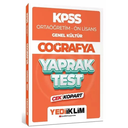 Yediiklim 2024 Kpss Ortaöğretim - Ön Lisans Genel Kültür Coğrafya Çek Kopart Yaprak Test