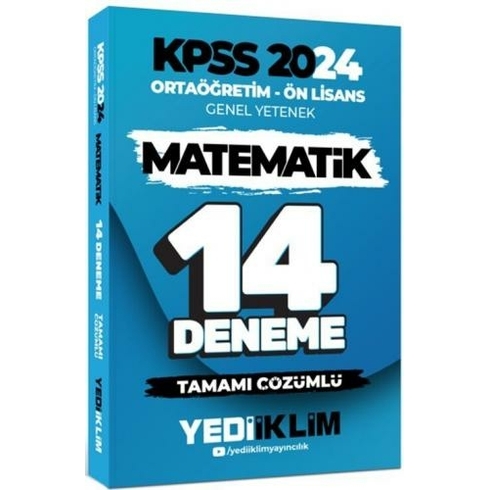 Yediiklim 2024 Kpss Ortaöğretim - Ön Lisans Genel Yetenek Matematik 14 Deneme Tamamı Çözümlü